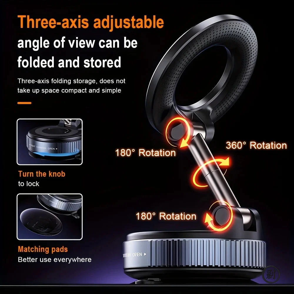 Magnetic Car Phone Holder 360° Rotation - Universal Foldable Mount